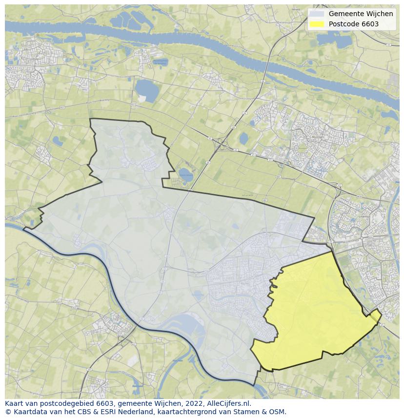 Postcode kaart 6603